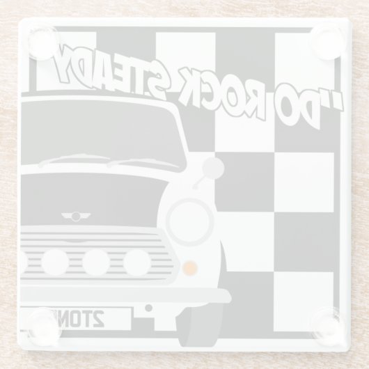 Alter klassischer Original Ska Mini Cooper Unterse Glasuntersetzer (Rückseite)