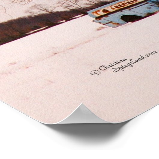 Alter klassischer Tankwagen Sycamore Baum Poster (Ecke)