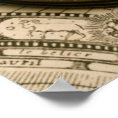 Alter Kompass über antike Karte Poster (Ecke)