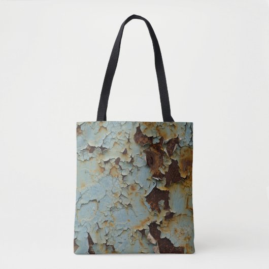 Alter, korrodierter rostiger metallischer Hintergr Tasche (Vorderseite)