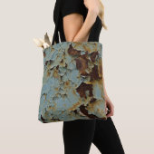 Alter, korrodierter rostiger metallischer Hintergr Tasche (Von Nahem)