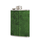 Alter Kuh-Fell-Blick im Smaragdgrün Flachmann (Links)