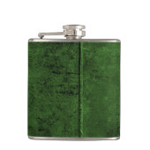 Alter Kuh-Fell-Blick im Smaragdgrün Flachmann (Vorderseite)