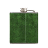 Alter Kuh-Fell-Blick im Smaragdgrün Flachmann (Rückseite)