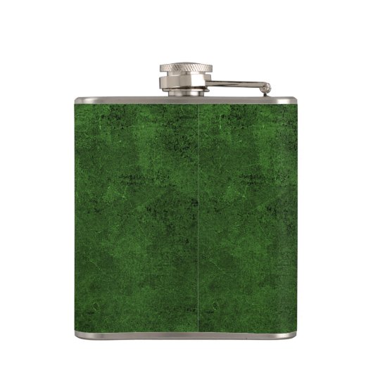 Alter Kuh-Fell-Blick im Smaragdgrün Flachmann (Rückseite)