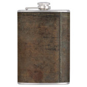 Alter Kuh-Fell-Blick in Brown Flachmann (Vorderseite)