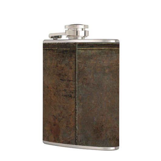 Alter Kuh-Fell-Blick in Brown Flachmann (Links)