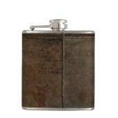 Alter Kuh-Fell-Blick in Brown Flachmann (Vorderseite)