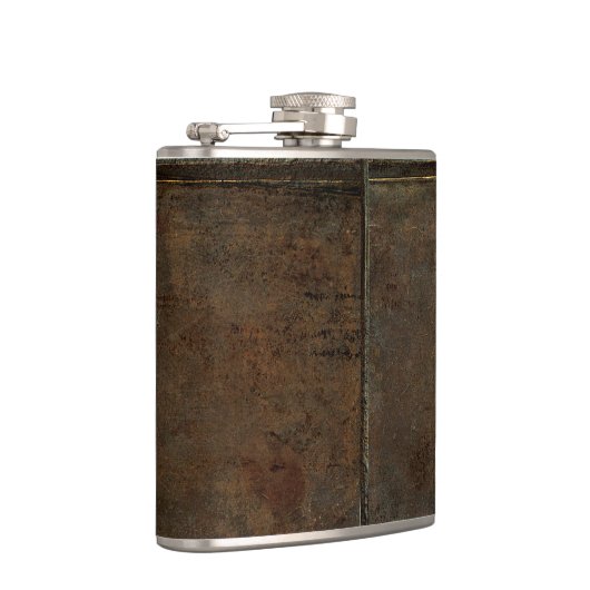 Alter Kuh-Fell-Blick in Brown Flachmann (Rechts)