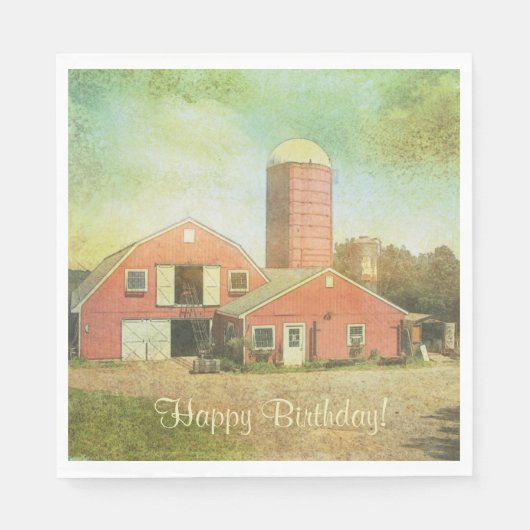 Alter Landsitz Geburtstag Serviette (Vorderseite)