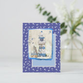 Alter Leuchtturm mit Blumen Postkarte (Stehend Vorderseite)