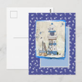 Alter Leuchtturm mit Blumen Postkarte (Vorne/Hinten)