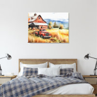 Alter Lieferwagen LKW und Roter Stall im Herbst 32