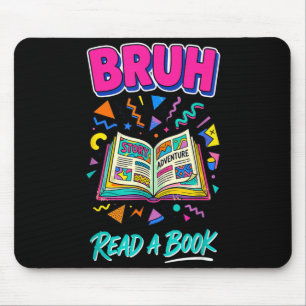 Alter lies ein Buch lustig lesen Bücherwurm Retro Mousepad