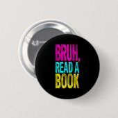 Alter lies ein Buch lustig lesender Bücherwurm Stu Button (Vorne & Hinten)