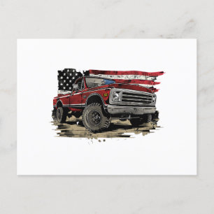 Alter LKW-Lieferwagen, Vintag Feiertagspostkarte