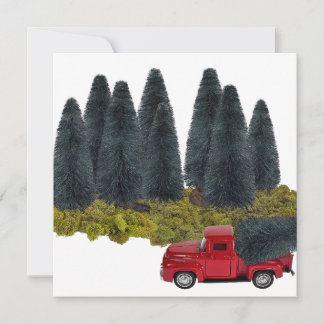 Alter LKW mit Weihnachtsbaum Feiertagskarte