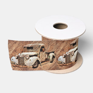 Alter LKW Rustikales Holz Satinband