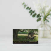 Alter LKW unter dem Baum-Vintagen Auto Visitenkarte (Stehend Vorderseite)