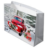 Alter LKW-Urlaub Große Geschenktüte (Rückseite Schrägansicht)