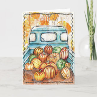Alter LKW voll Pumpkins Notecard Karte