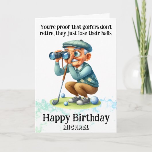 *~* Alter Mann AP94 Unglaublich witzig Golf Geburt Dankeskarte (Vorderseite)