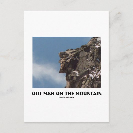 Alter Mann auf dem Berg (optische Illusion) Postkarte (Vorderseite)