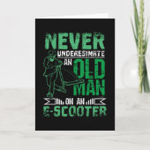 Alter Mann auf E-Roller Karte (Vorderseite)