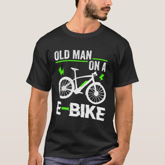 Alter Mann auf einem elektronischen Fahrrad T-Shirt (Vorderseite)