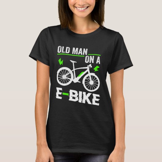 Alter Mann auf einem elektronischen Fahrrad T-Shirt (Vorderseite)
