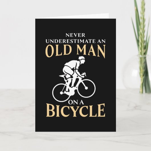 Alter Mann auf einem Fahrrad Funny Cycling Geschen Karte (Vorderseite)