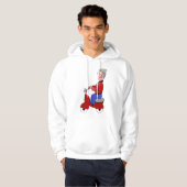 Alter Mann auf einem Scooter Mens Hoodie (Vorne ganz)