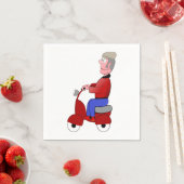 Alter Mann auf einem Scooter-Papier Napkins Serviette (Beispiel)