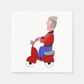 Alter Mann auf einem Scooter-Papier Napkins Serviette (Vorderseite)