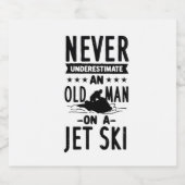 Alter Mann auf Jet Ski Bierflaschenetikett (Einzelnes Label)