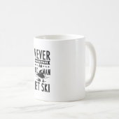 Alter Mann auf Jet Ski Kaffeetasse (VorderseiteRechts)