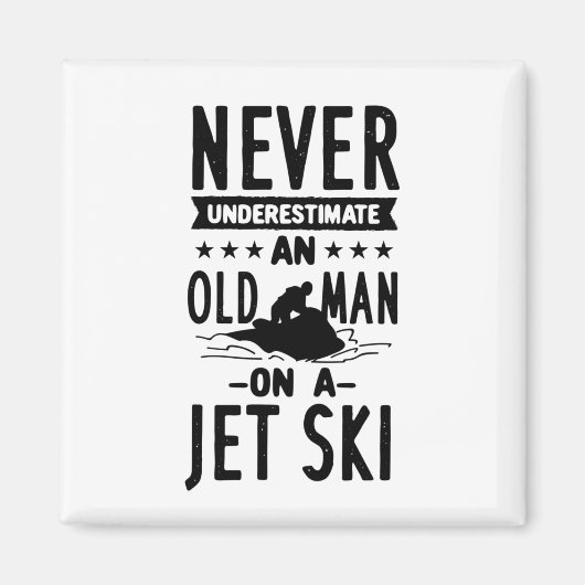 Alter Mann auf Jet Ski Magnet (Vorne)