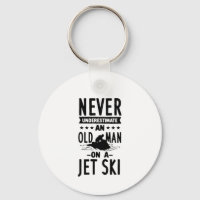 Alter Mann auf Jet Ski