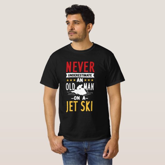 Alter Mann auf Jet Ski T-Shirt (Vorne ganz)