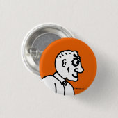 Alter Mann auf orangefarbenem Feld Button (Vorne & Hinten)