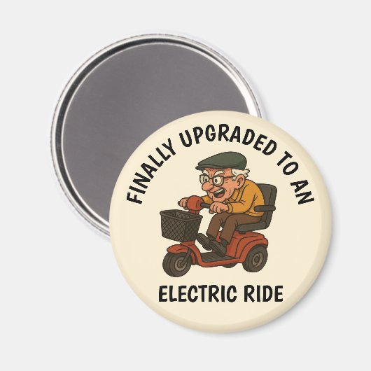Alter Mann auf Scooter Magnet (Vorderseite/Rückseite)