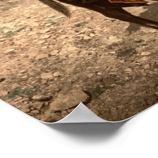 Alter Mann aus Bethlehem auf einem Esel Poster (Ecke)