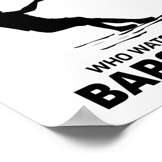 Alter Mann Barefoot Barefoot Skifahren Wassersport Poster (Ecke)