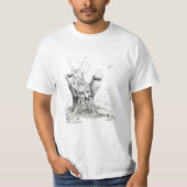 "Alter Mann-Baum-Geist" Graphit T-Shirt (Vorderseite)