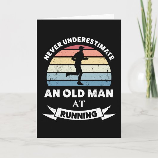 Alter Mann bei Running Funny Runner-Geschenk-Vater Karte (Vorderseite)