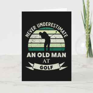 Alter Mann beim Golf Lustige Golfsachen für Papa Karte