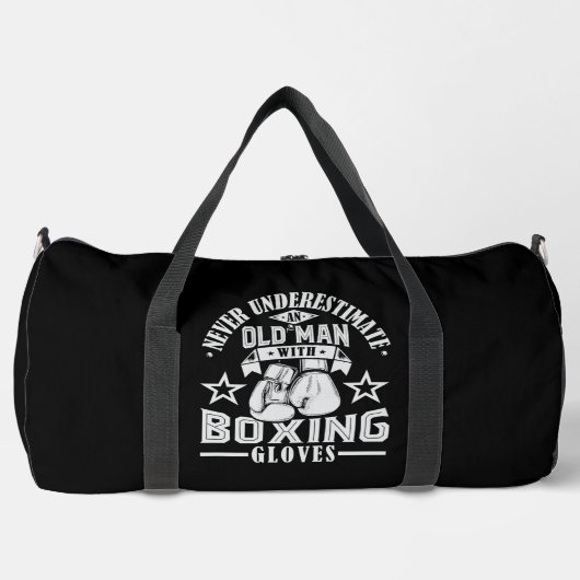 Alter Mann Boxhandschuhe Duffle Bag (Vorderseite)
