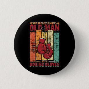 Alter Mann boxt - Vintage Button