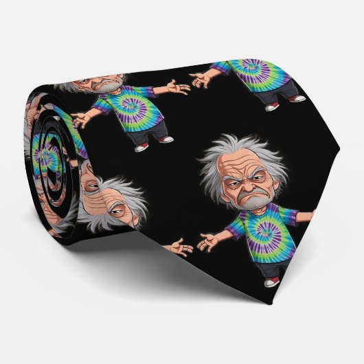 Alter Mann Chibi mit ausgetretenen Armen Krawatte (Gerollt)