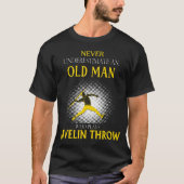 Alter Mann, der Javelin wirft T-Shirt (Vorderseite)